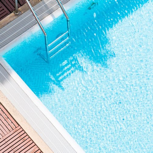 Outdoor swimming pool Beautiful outdoor swimming pool in hotel and resort