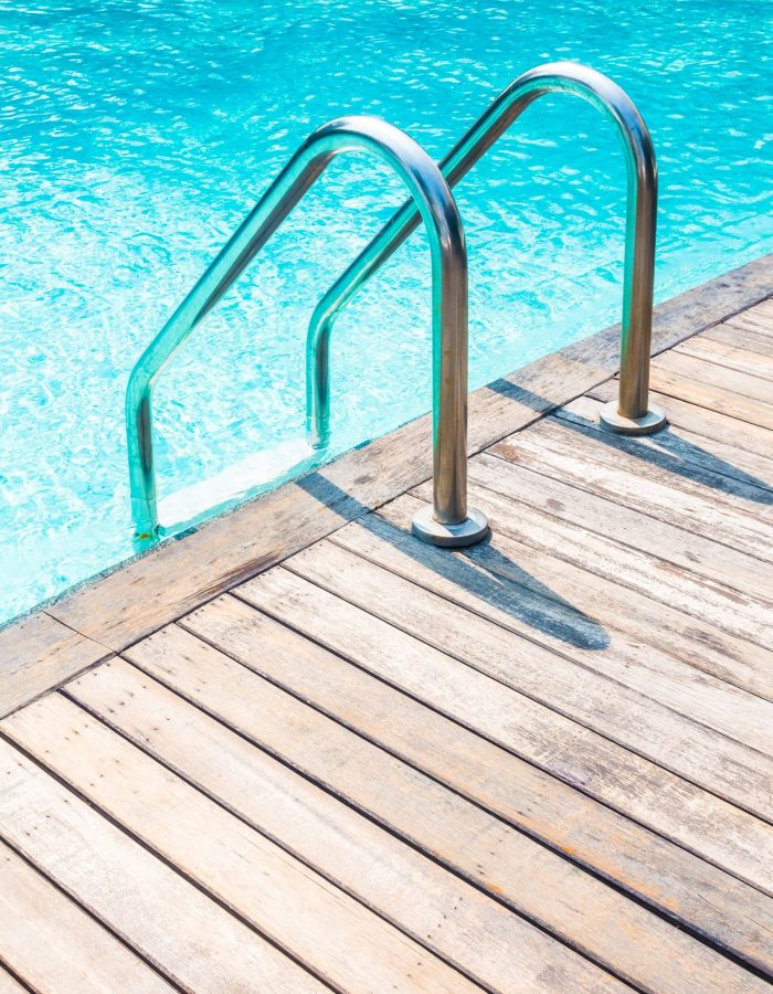 Stair pool Stair swimming pool in beautiful luxury hotel pool resort